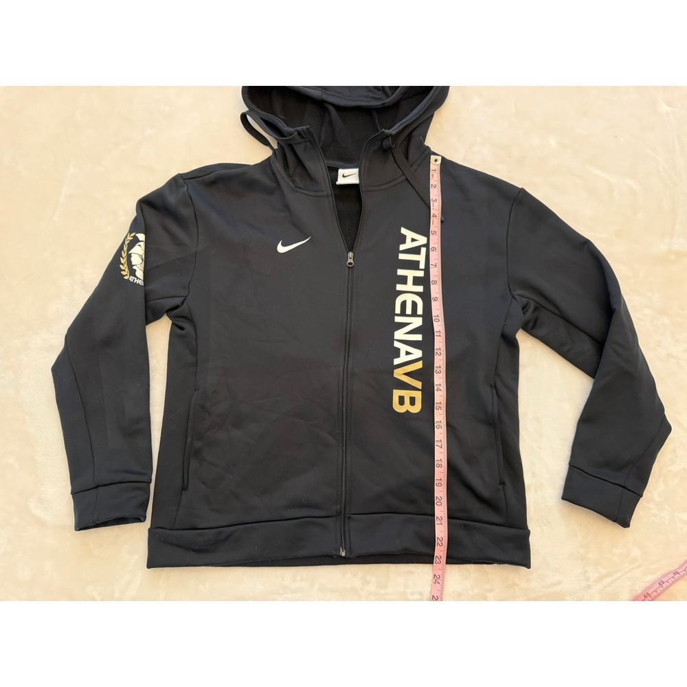 Nike Athena Volleyball Full Zip Hoodie Black Gold Womens Small ATHENAVB Fleece - Picture 2 of 11